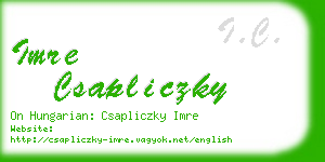imre csapliczky business card